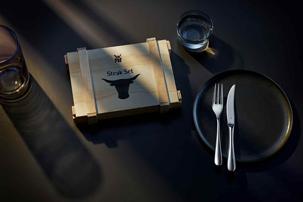 WMF steak cutlery set, 12 pieces in a wooden box