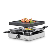 Raclette mit 4 Pfännchen und Grillplatte von Spring in Edelstahl Optik