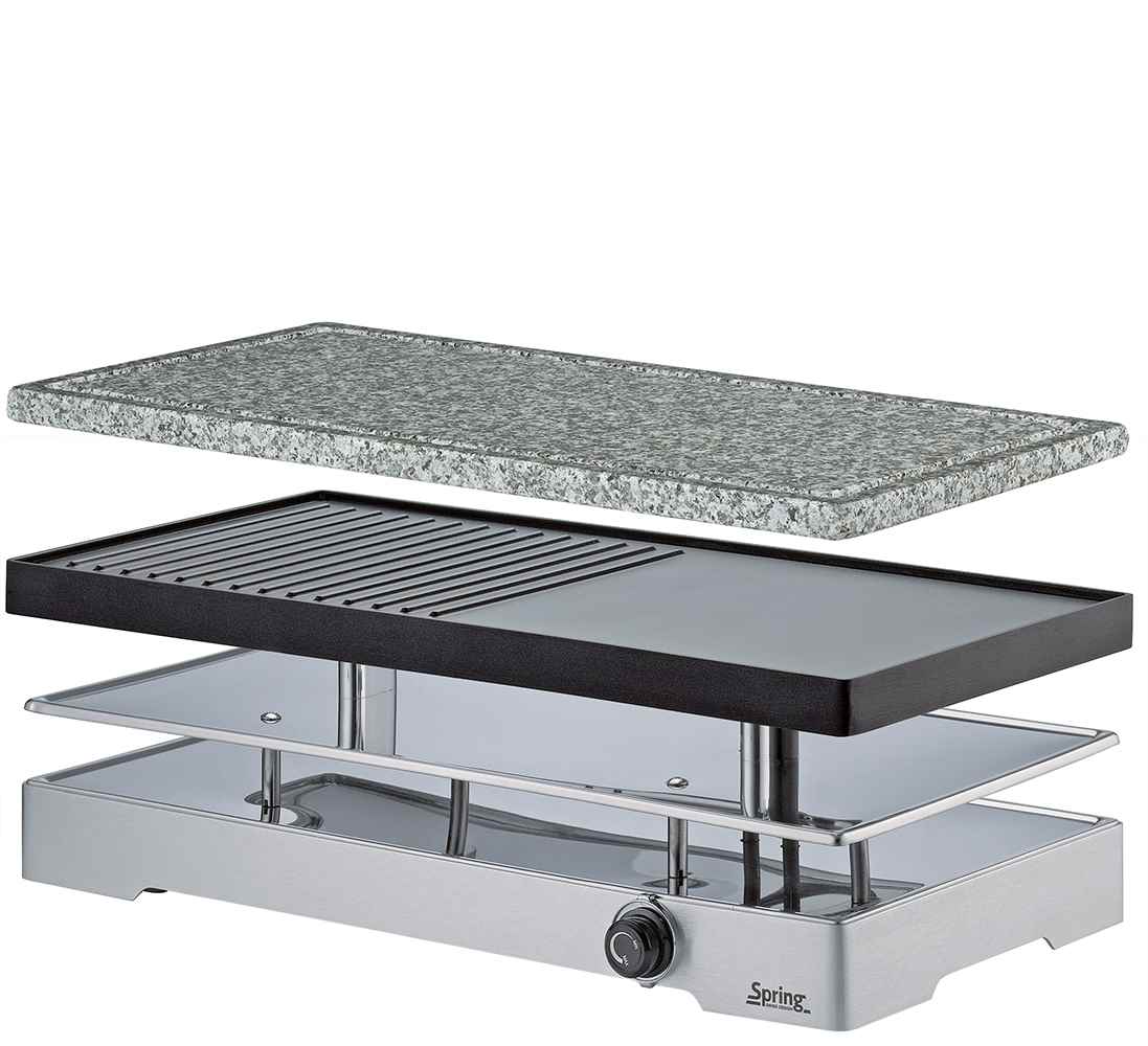 Spring Raclette 8 Classic Duo with grill plate and granite stone ...