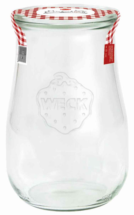 Weck round rim glass tulip 1750ml with lid 100mm preserving world
