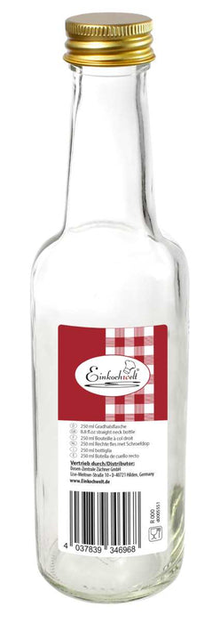 Straight neck bottle Einkochwelt with 28mm lid