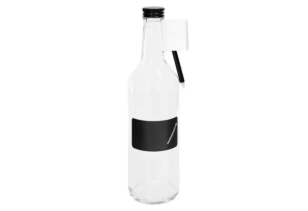 Straight neck bottles with chalk field and screw cap