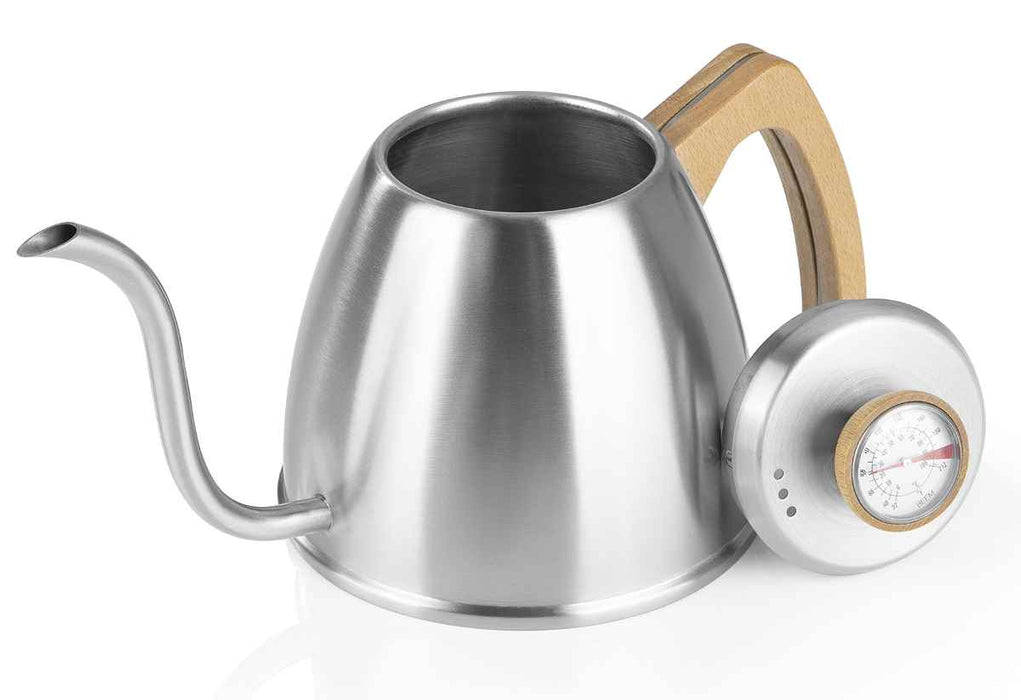Beem kettle stainless steel with thermometer and wooden handle 1 liter