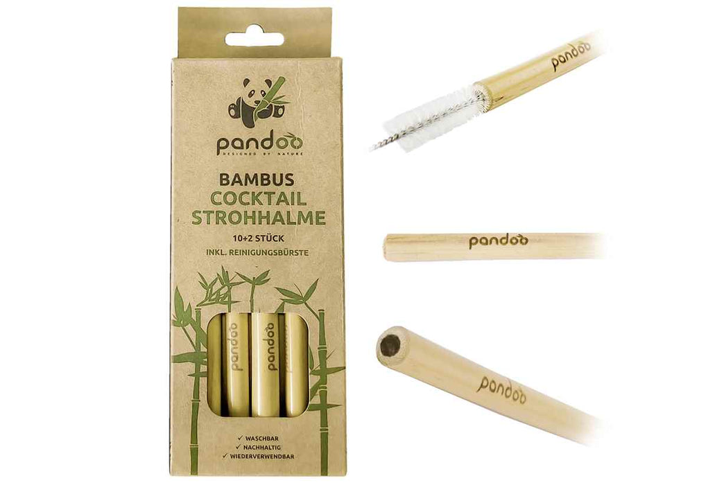 Pandoo bamboo straws with brush