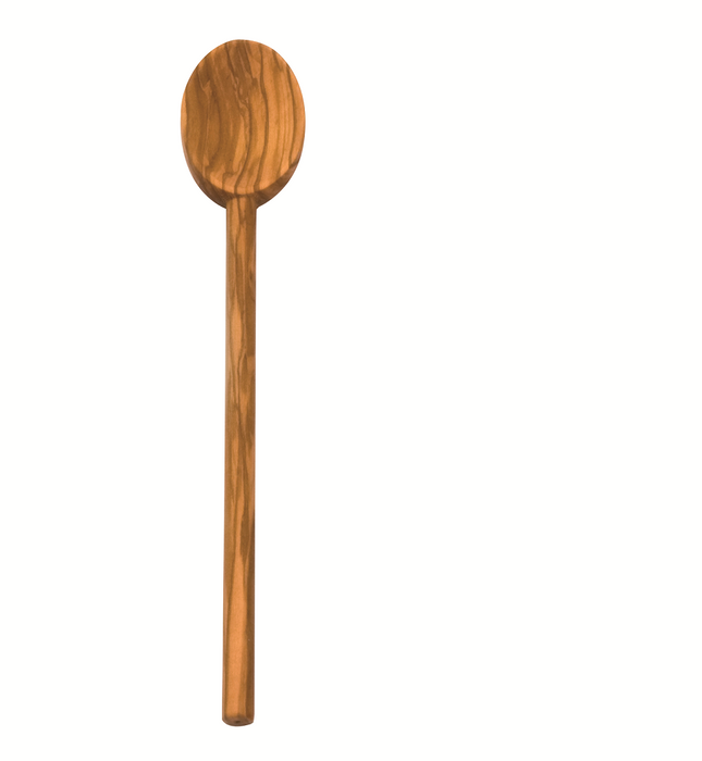 Wooden cooking spoon oval round handle, olive wood