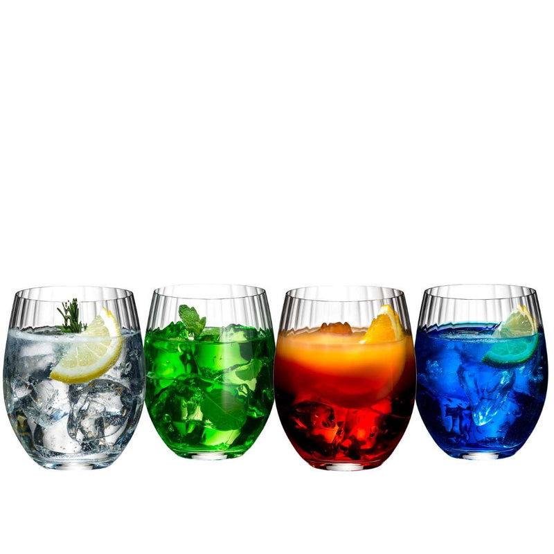 Riedel Gintonic Gläserset bunt dekoriert und gefüllt