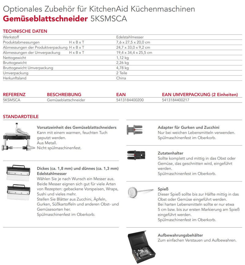 KitchenAid Vegetable Leaf Cutter 5KSMSCA