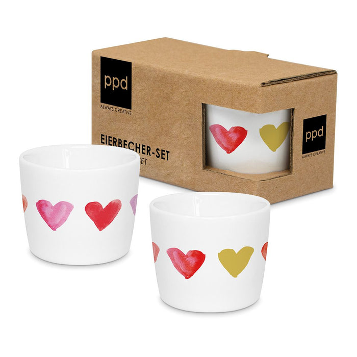PPD Watercolor Hearts Egg Cup Set