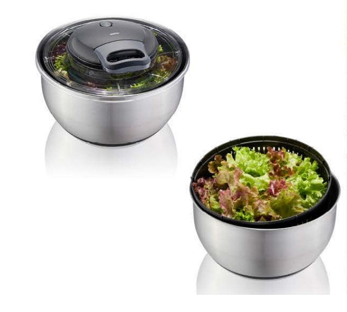 Gefu salad spinner stainless steel 4.5 liter PULLIT