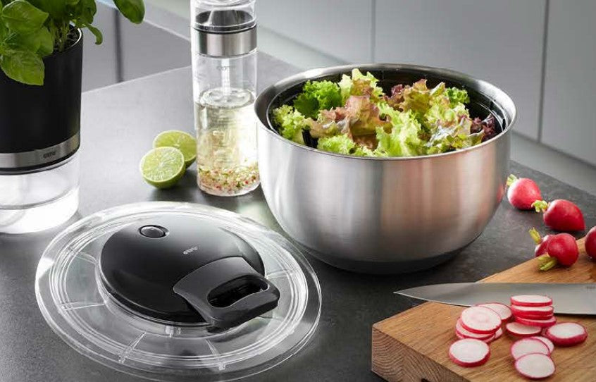 Gefu salad spinner stainless steel 4.5 liter PULLIT