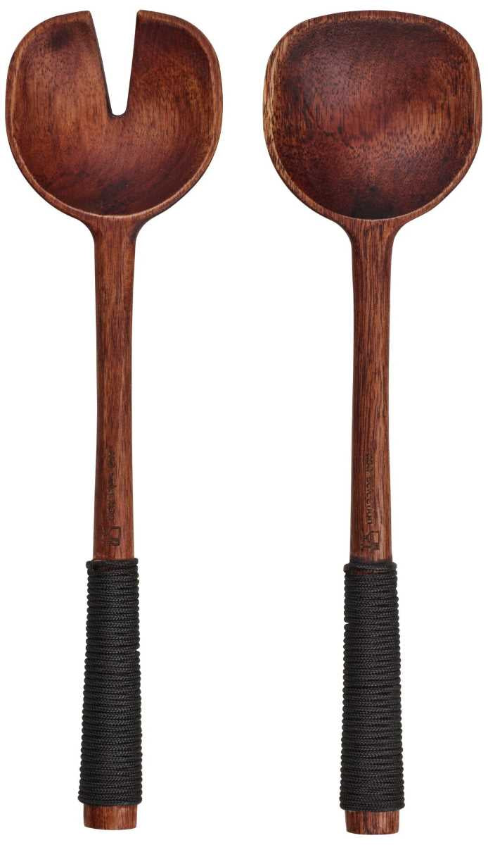 ASA Salatbesteck Holz mit schwarzem Nylongriff 24 x 6,3 cm