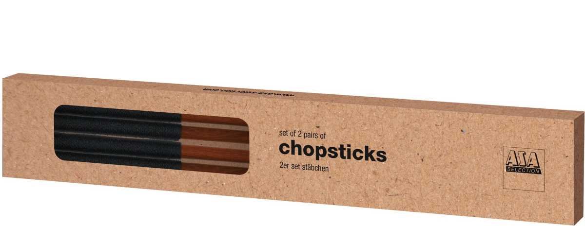 ASA wooden chopsticks with black handle set of 2