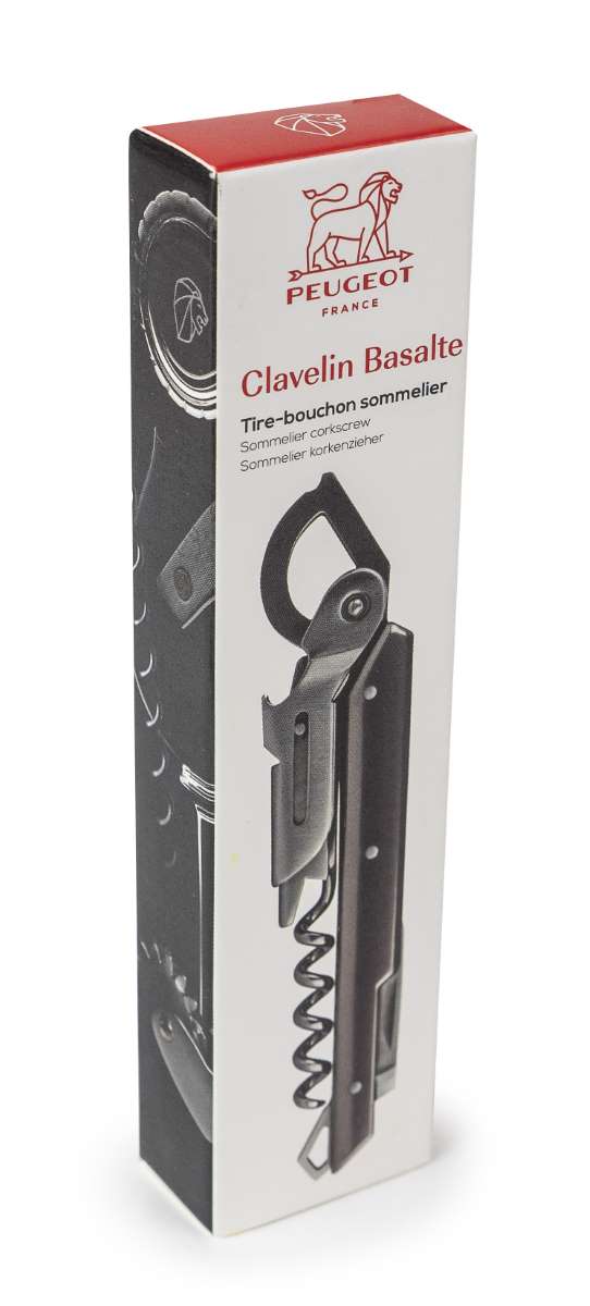 Peugeot Line Clavelin Someliermesser, Korkenzieher 14cm, basalt