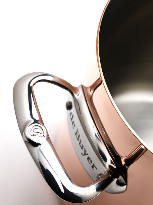 de Buyer Prima Matera solid copper cooking pot 20cm with stainless steel lid and handles