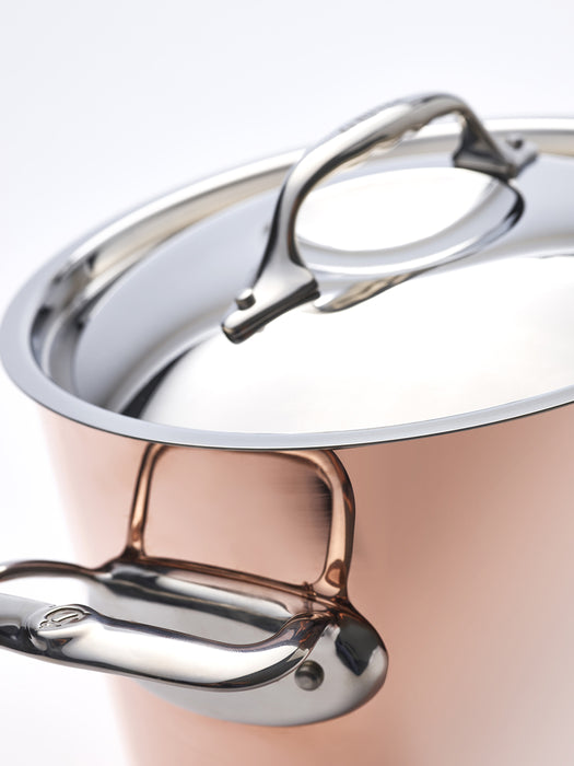 de Buyer Prima Matera solid copper cooking pot 20cm with stainless steel lid and handles