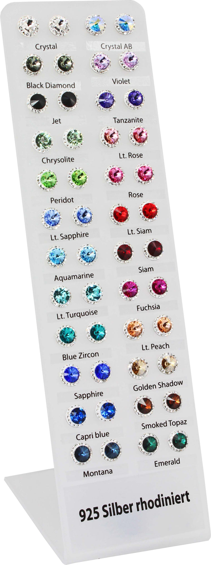 JOJO stud earrings with crystals assorted