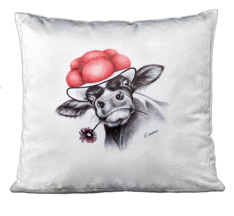 Schwarzwald Kissen mit Bollenhut Motiv, 40x40cm,