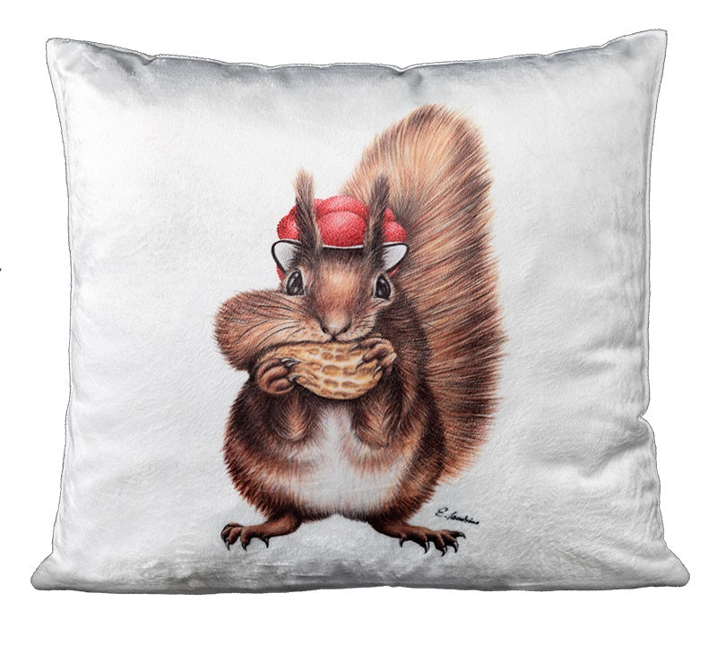 Schwarzwald Kissen mit Bollenhut Motiv, 40x40cm,