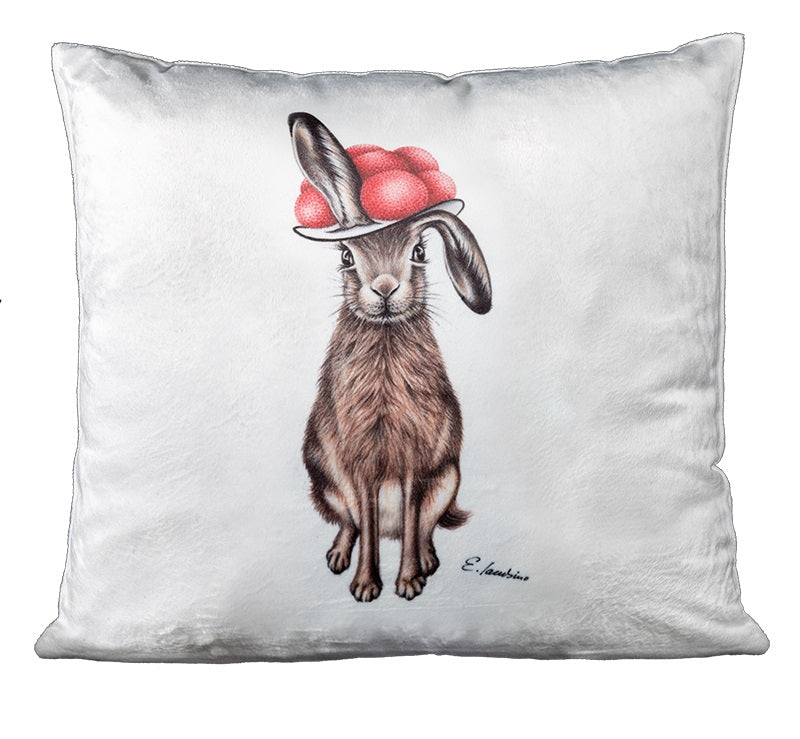 Schwarzwald Kissen mit Bollenhut Motiv, 40x40cm,