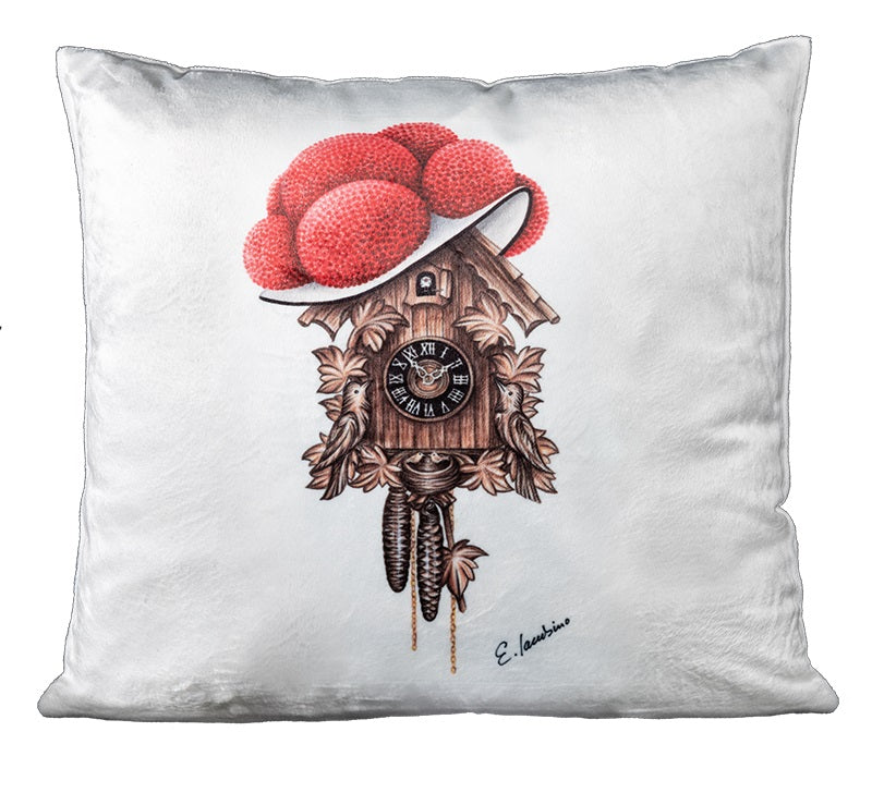 Schwarzwald Kissen mit Bollenhut Motiv, 40x40cm,