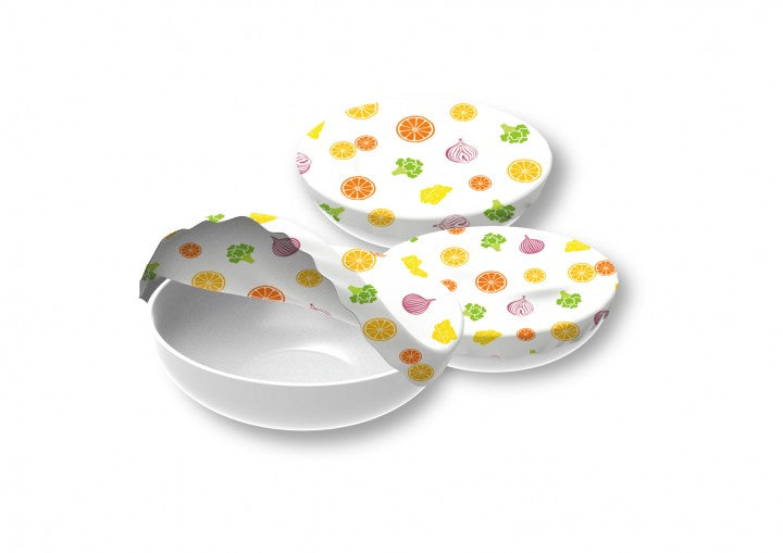 Nuts Textil Schüsselabdeckung 3er Set Früchte & Gemüse