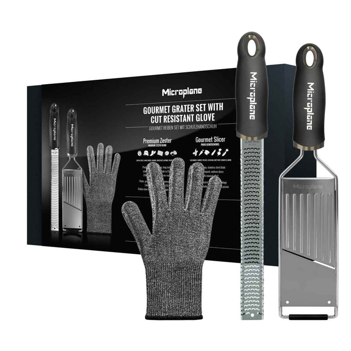 Microplane Gourmet grater set with protective glove