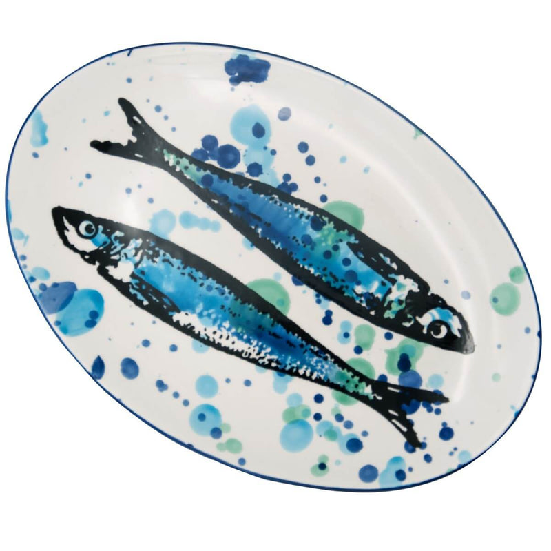 Fisch Platte Oval aus Keramik um Fisch zu Servieren 