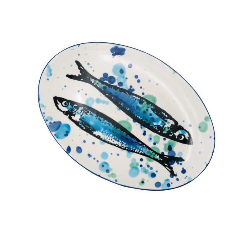 Fischteller blau weiß