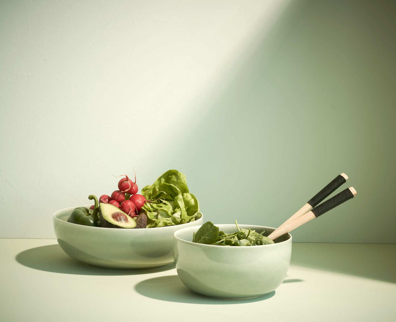 ASA Salatbesteck Holz mit schwarzem Nylongriff 24 x 6,3 cm