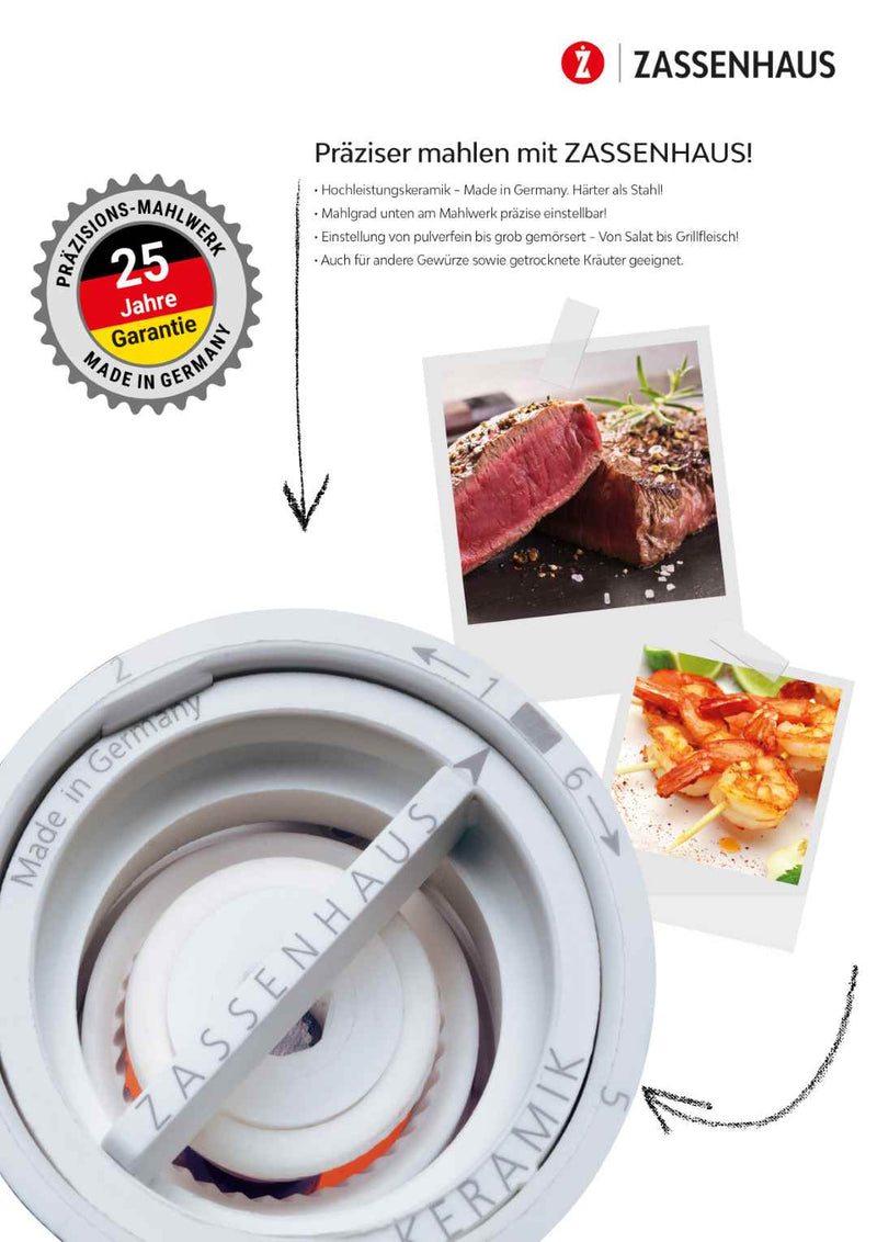 Zassenhaus Pfeffermühle 18cm Frankfurt Olivenholz