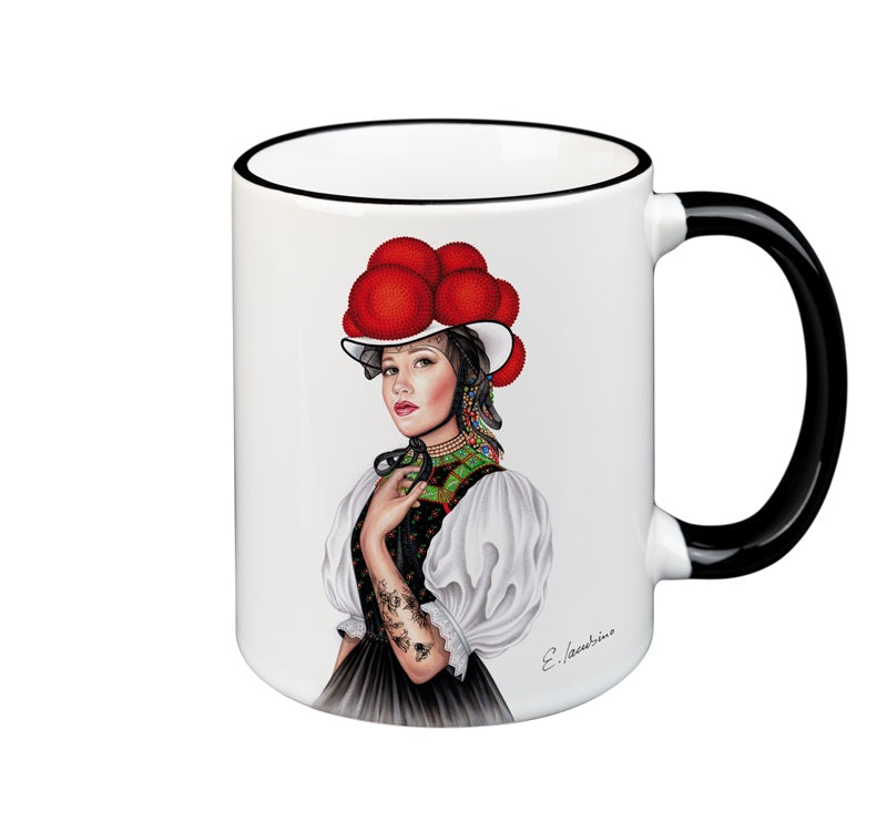 Schwarzwald Tasse Bollenhut Motiv,
