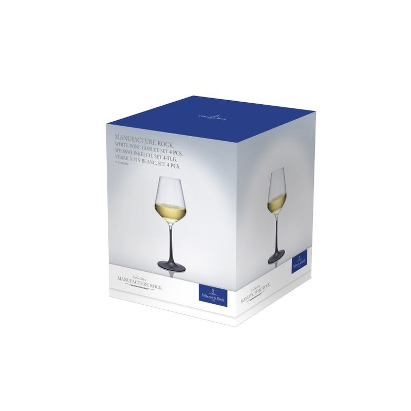 Villeroy and Boch Manufacture Rock white wine glass, set of 4, 380 ml