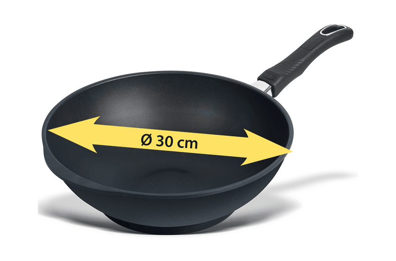 Gastrolux Guss-Wok 30cm mit Stiel BiotanPlus mit Induktionsboden