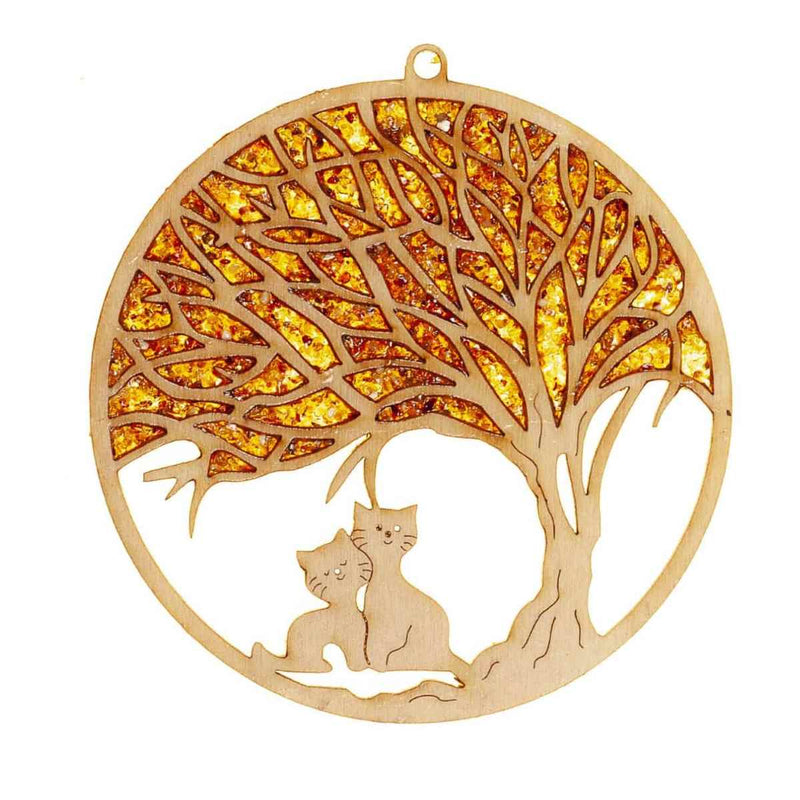 Bernstein Holz Suncatcher 11cm,