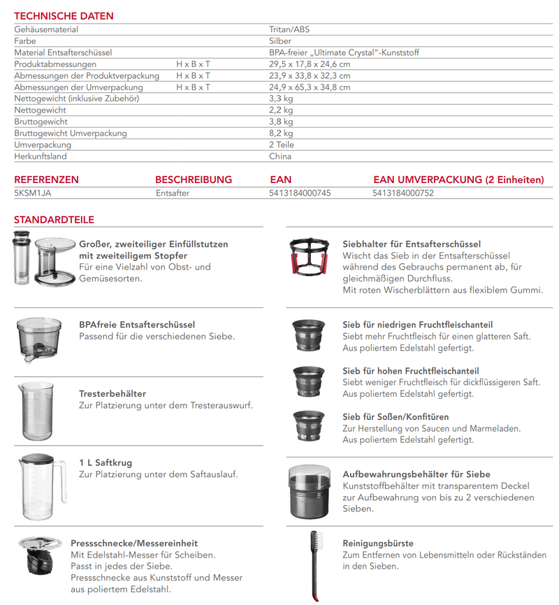 KitchenAid Juicer Attachment 5KSM1JA