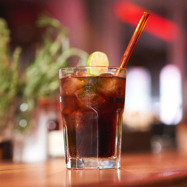 Optitherm glass drinking straws colored set 6