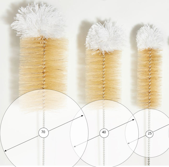 Keller wool head brush natural bristles,