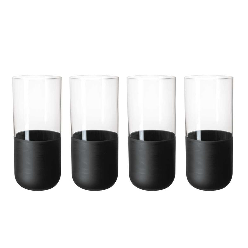 Villeroy and Boch Manufacture Rock long drink cups, 300 ml, 4 pieces, black