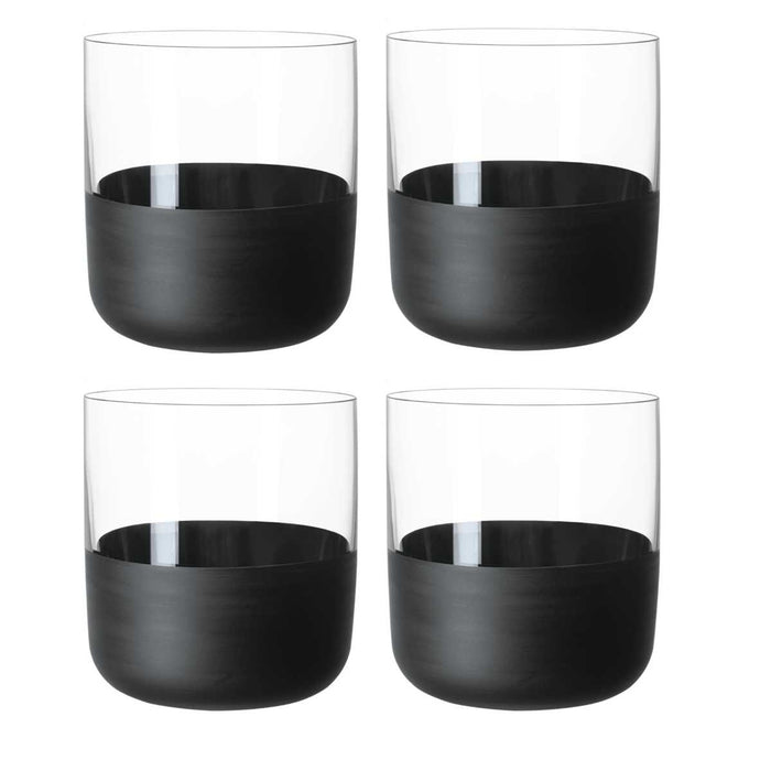 Villeroy and Boch Manufacture Rock whiskey tumblers, 250 ml, set of 4, black