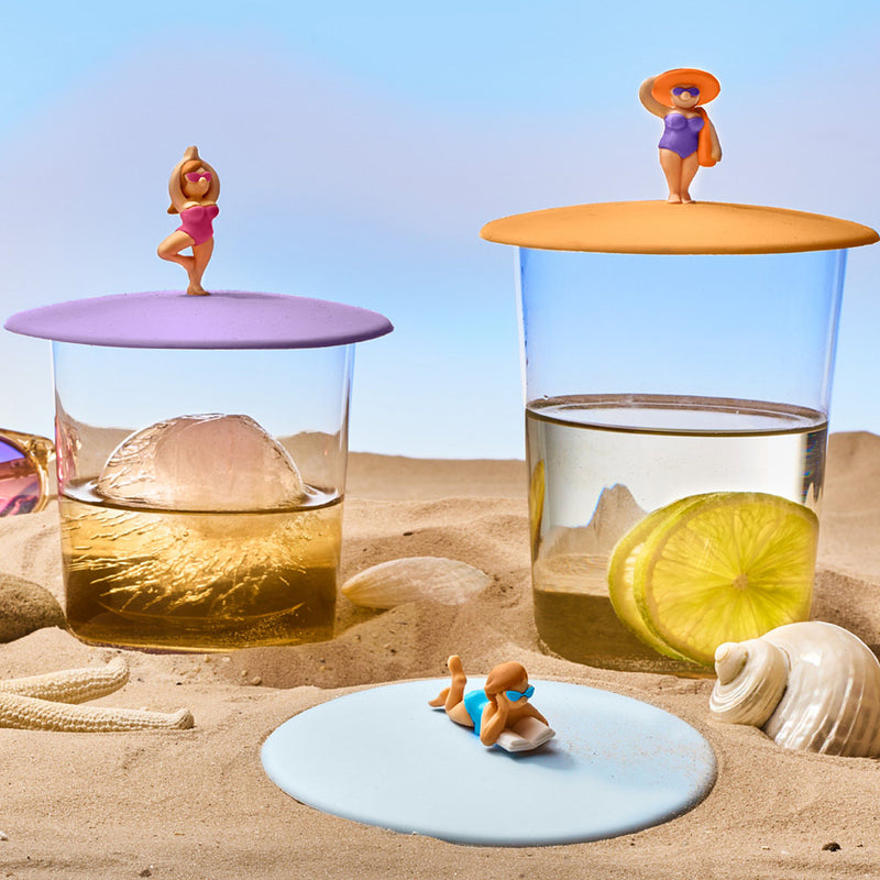 My lid Beach Girls, glass cover made of silicone