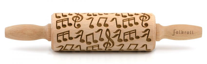 Folkroll Holzrolle 23cm mit Musiknoten | Stil und Ambiente - haushaltgeschenke