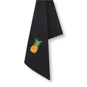 Geschirrtuch Vista Portuguese besteickt, schwarz mit gelber Ananas 