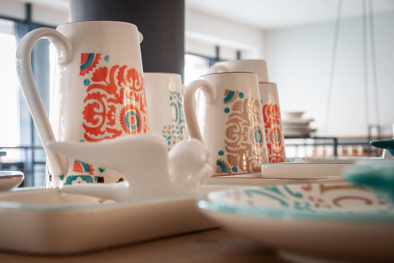 Vista Portuguese Turquoise/Beige Bowl rechteckig 14 x 8,5 x 5cm