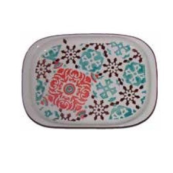 Vista Portuguese Mosaic New Coral Platte 34 x 24cm